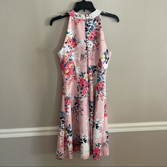 Roz & Ali Pink Floral Midi Dress Size 4 - Picture 7 of 10